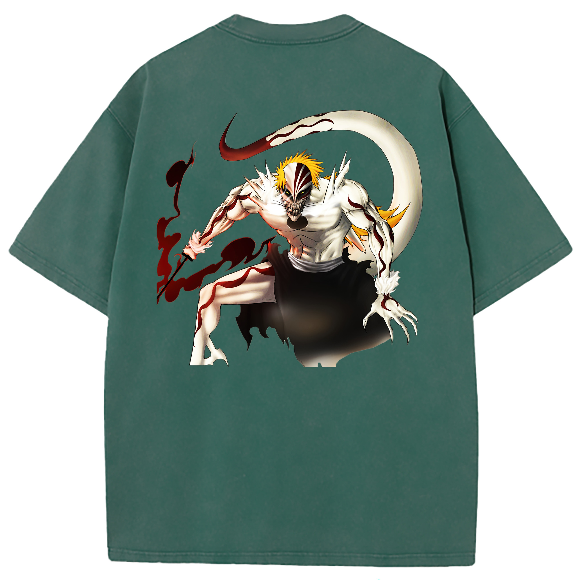（画像用） ブリーチ 黒崎一護（くろさき いちご）BLEACH Kurosaki Ichigo 綿100% ヴィンテージ風 半袖Tシャツ（背面プリント）